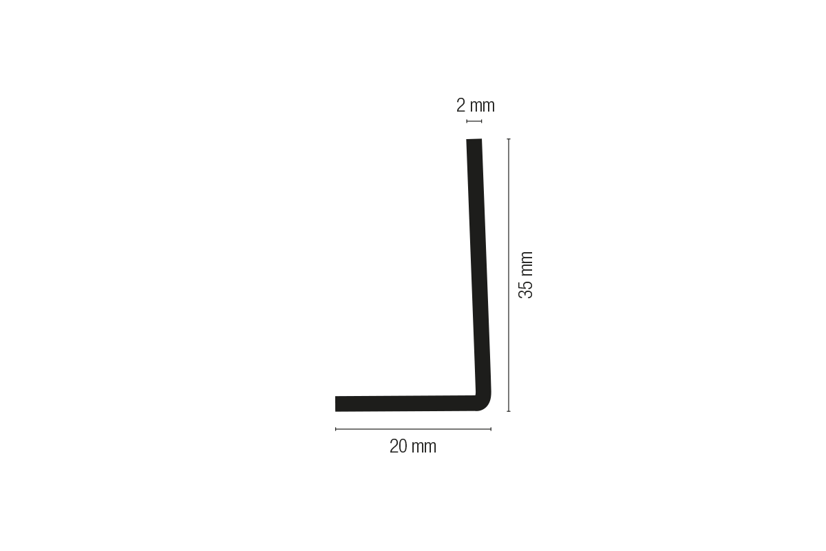 Profilo angolare superiore - L. 100 cm