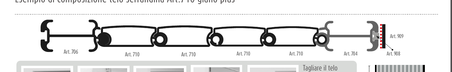 Esempio di composizione telo serrandina Art.710 giano plus